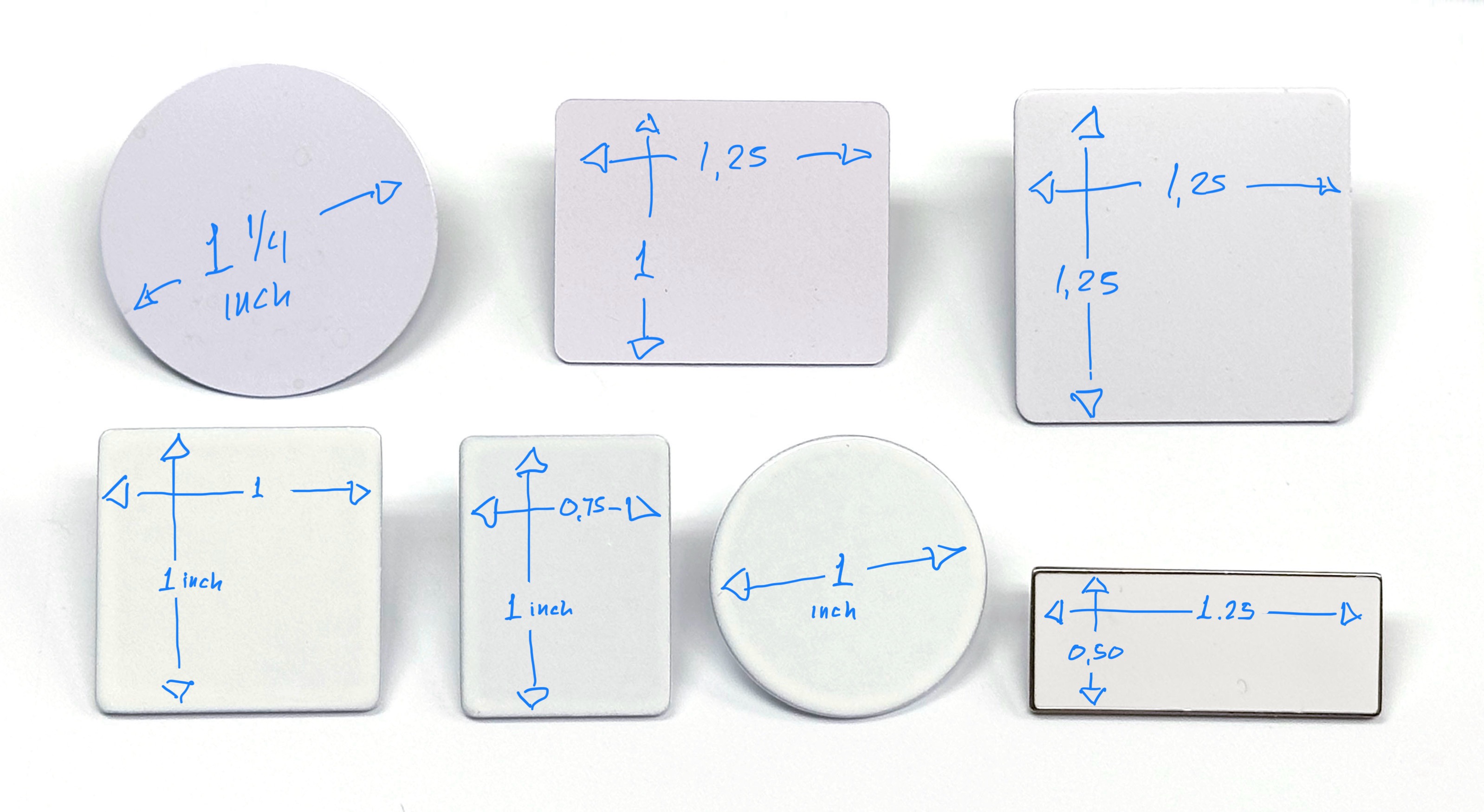 5Day rush lapel pin - stock shape descriptions - notice artwork must have at least 1mm extra space in all directions for easy printing - we do not recomend concentric circles or squares along the edge as slight inaccuracy in positioning will show 5Day rush lapel pin - stock shape descriptions - notice artwork must have at least 1mm extra space in all directions for easy printing - we do not recomend concentric circles or squares along the edge as slight inaccuracy in positioning will show